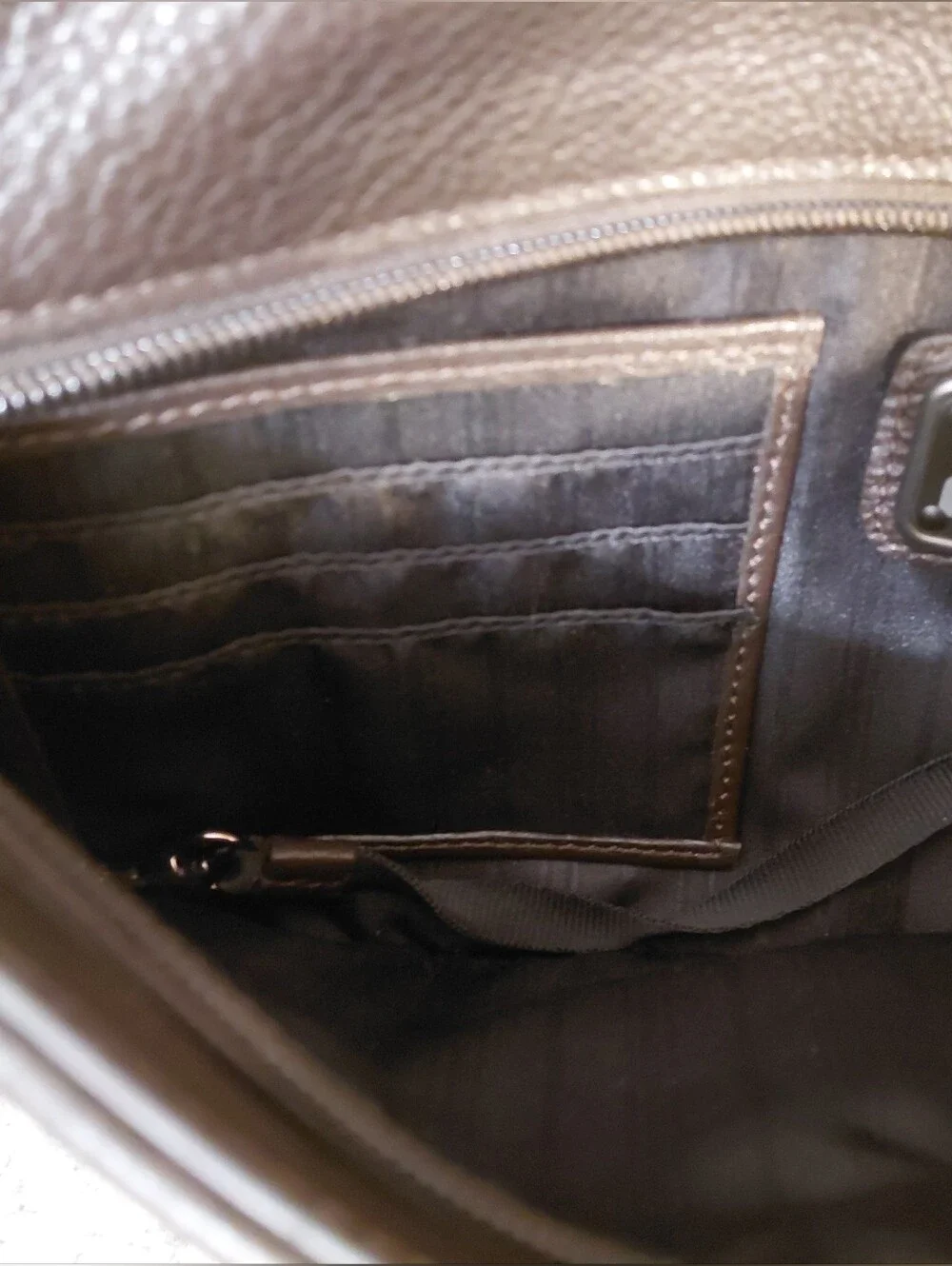 TUMI Men's Brown Leather Slingback Bag